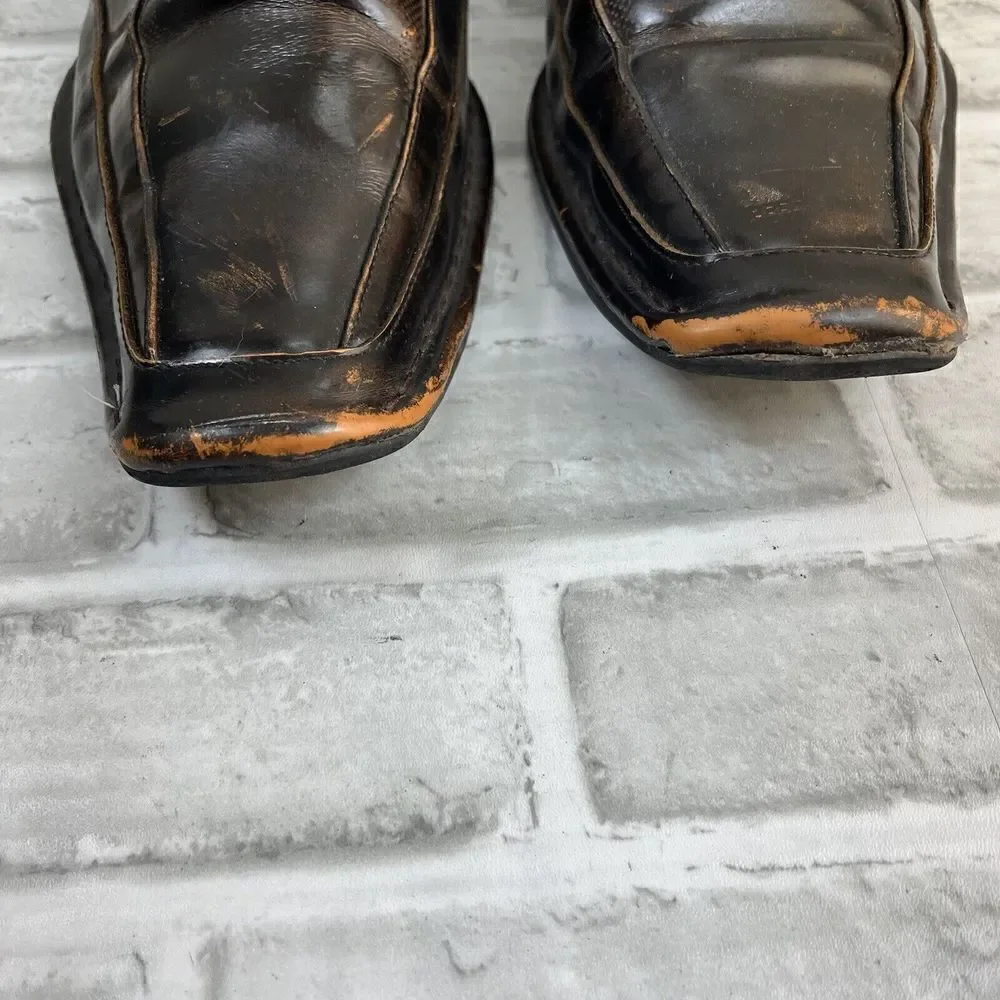 Giorgio Brutini Men’s 10.5 Brown Copper Leather Square Toe Loafer Dress Shoes
